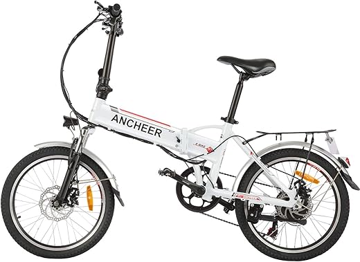 ANCHEER Folding Electric Bike Ebike, 20 Inch Electric Bicycle with 36V 8Ah Removable Lithium-Ion Battery, Ebike with 250W Motor and 7 Speed Gears