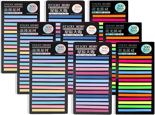 2700 unidades de cinta de resaltado transparente, tiras cortas reutilizables resaltadores de libros extraíbles, pestañas adhesivas para notas para