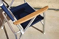 Vista 4 de FORMA MARINE Juego de 2 sillas para barco, cubierta negra, plegable, de aluminio, muebles de teca, M100BLRV