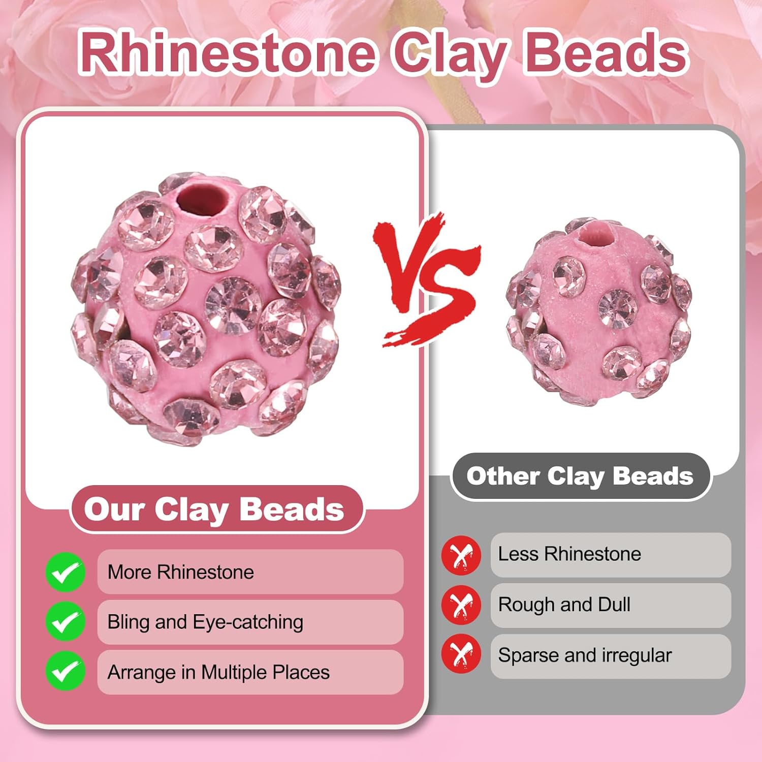 uxcell 105 Pcs 10mm Rhinestone Clay Beads for Jewelry Making Clay Disco Ball Bead Bulk Sparkle Rhinestone Spacer Beads for Bracelet Necklace Earring Crafting DIY Decoration, Deep Purple - Image 3