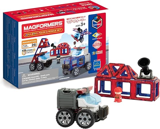 Amazon Co Jp ボーネルンド マグ フォーマー Magformers ポリス レスキューセット 26ピース 3歳頃 Mf おもちゃ Amazon Co Jp ボーネルンド マグ フォーマー Magformers ポリス レスキューセット 26ピース 3歳頃 Mf おもちゃ