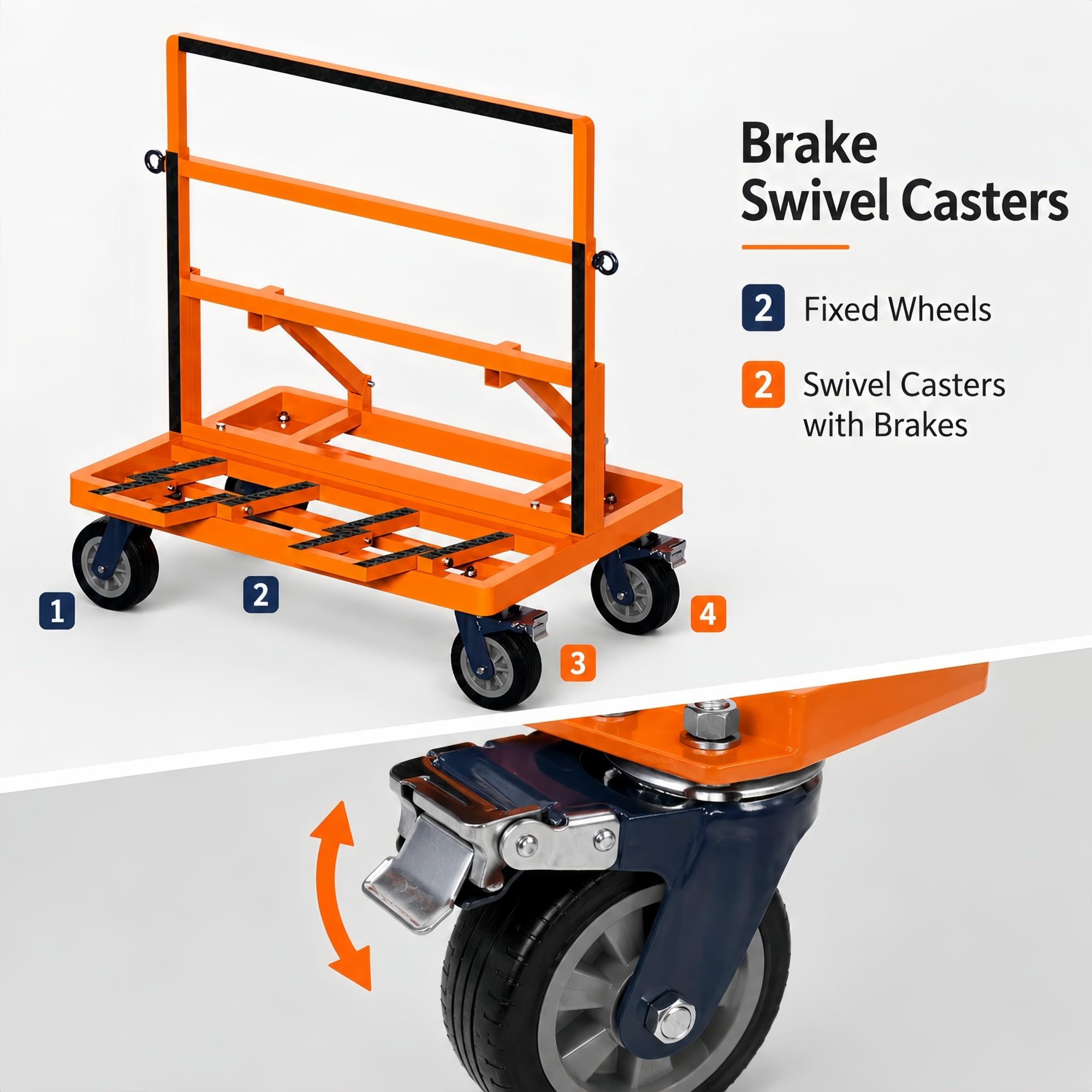 Erweiterbarer Paneelwagen Mit Seitlich Klappbarer Erweiterung Auf Rädern | Verstellbarer Ständerrahmen For Glasscheiben Und Steinplatten(8 inches,400kg/880lb)