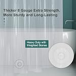 AmazerBath Plastic Shower Curtain Clear Premium PEVA, Clear Shower Curtain Heavy Duty 8G, Weighted Shower Curtains for Bathroom Accessories with 3 Big Stones and 12 Rustproof Grommets, 72x72 Inches