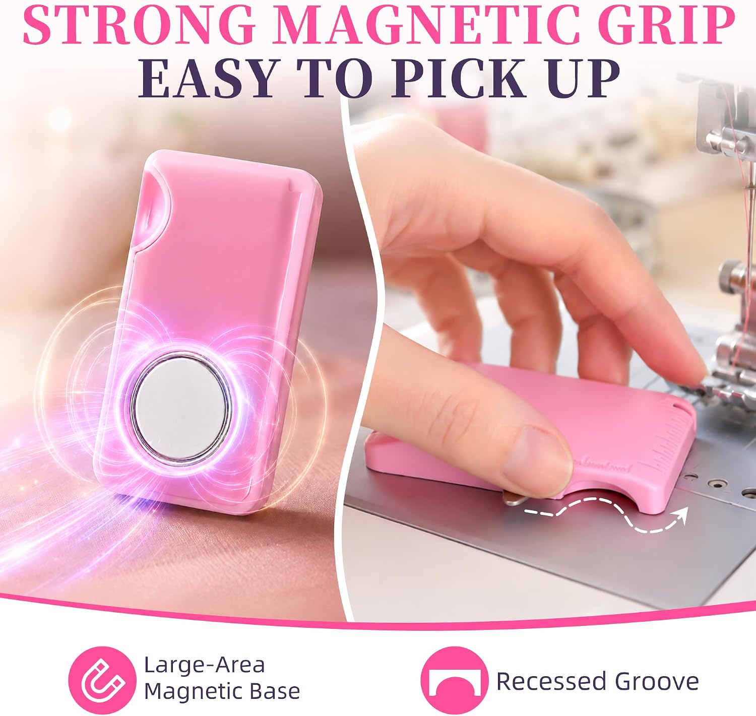 Magnetic Seam Guide for Sewing Machines with Built-In Seam Ripper