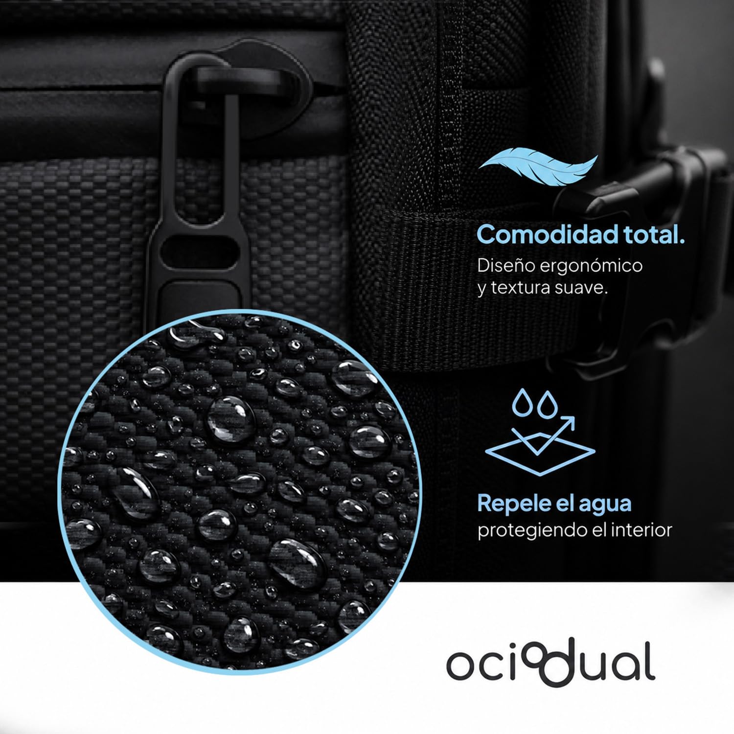 OcioDual Mochila Viaje Cabina Avion 40x30x20 Equipaje de Mano Expandible de 17-20 cm