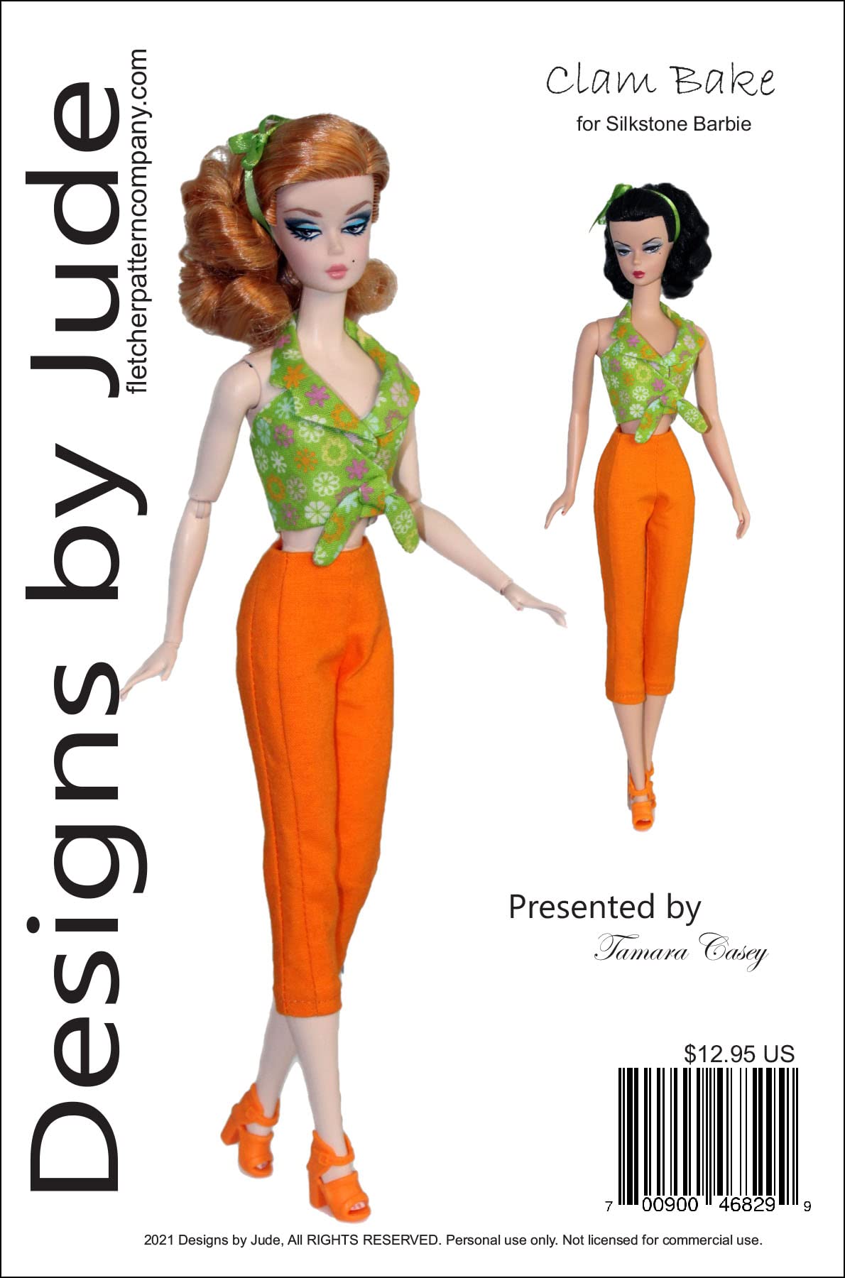 Clam Bake Doll Clothes Sewing Pattern for Silkstone Barbie Dolls