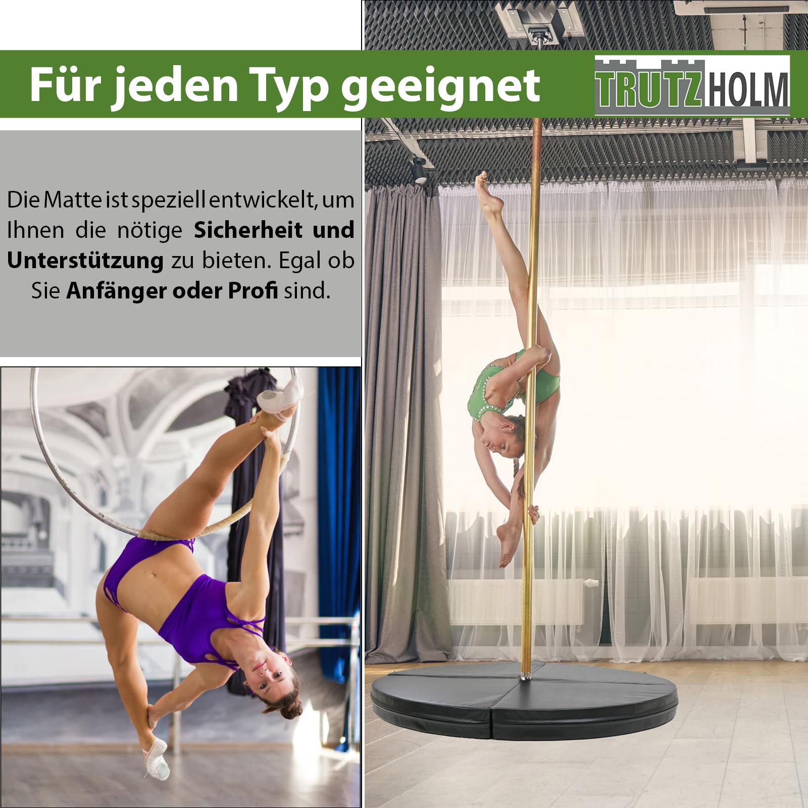 Tanzstangenmatte Matte Tanzstange Ø 120cm 5 oder 10 cm dick Pole Dance Matte Polematte Stangentanz Sturzmatte Schutzmatte Fitnessmatte