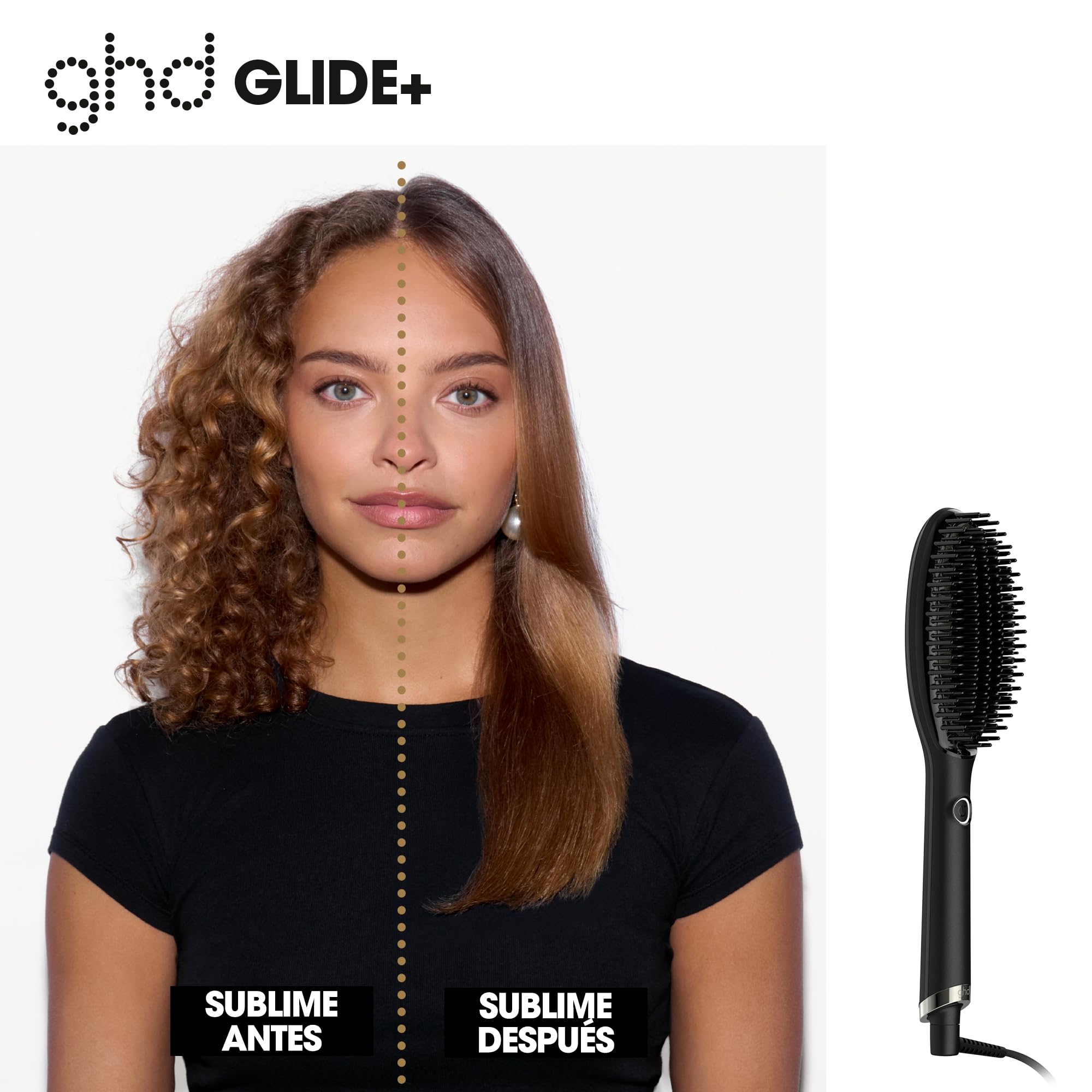 ghd Glide+ - Cepillo Térmico Alisador de Pelo, Acabado Liso Natural