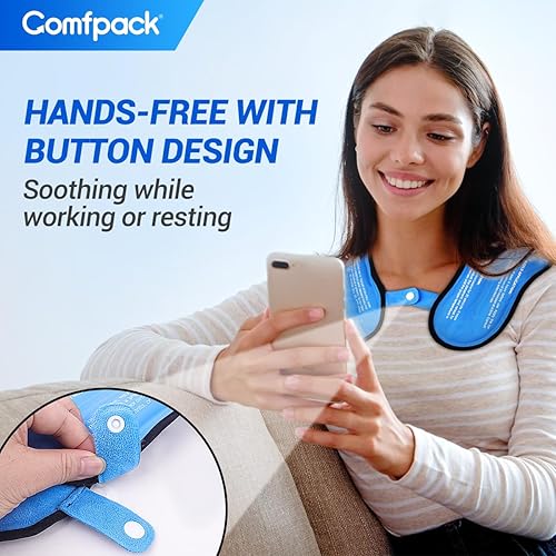 Miniatura 5 de Bolsa de hielo para aliviar el dolor de cuello y hombros, gel de envoltura de hielo reutilizable, terapia de compresa fría y caliente, bolsa de