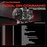 Vista 3 de A-Premium Compresor de aire acondicionado con embrague compatible con Kenworth C500 K100E T2000 T600A T800 y Peterbilt