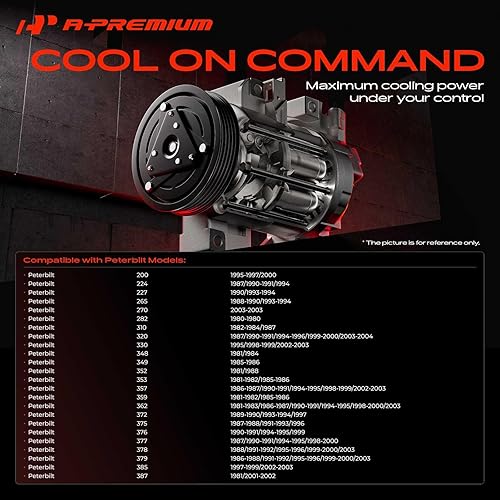 Miniatura 3 de A-Premium Compresor de aire acondicionado con embrague compatible con Kenworth C500 K100E T2000 T600A T800 y Peterbilt