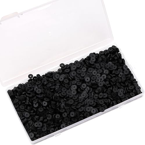 2000 cuentas de arcilla blanca, cuentas espaciadoras de arcilla polimérica, cuentas planas redondas de vinilo Heishi de 0.236 pulgadas para