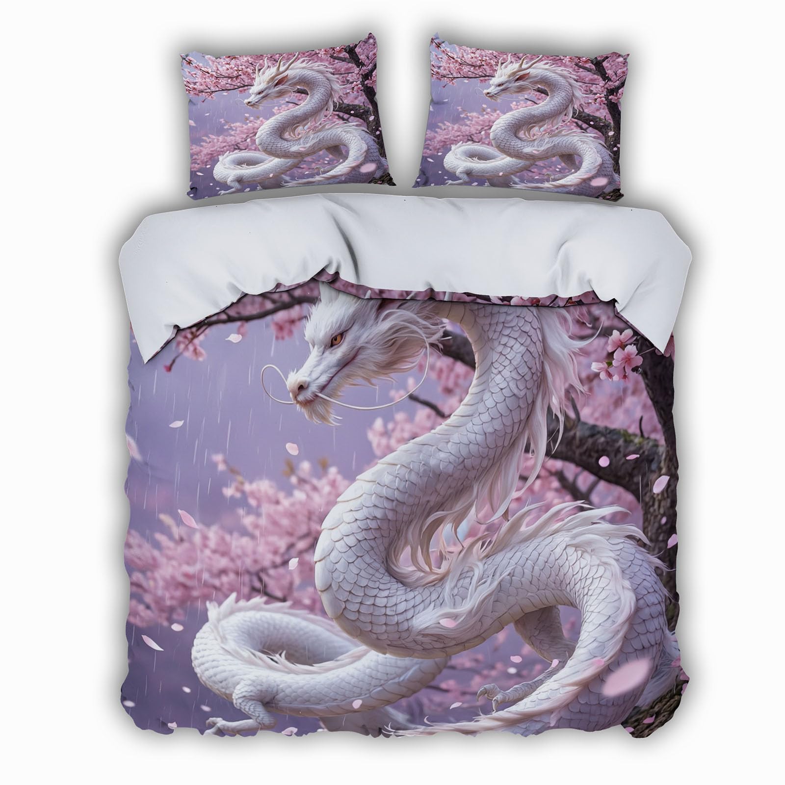 Parure de lit dragon 100% microfibre douce pour stopper les couettes qui glissent
