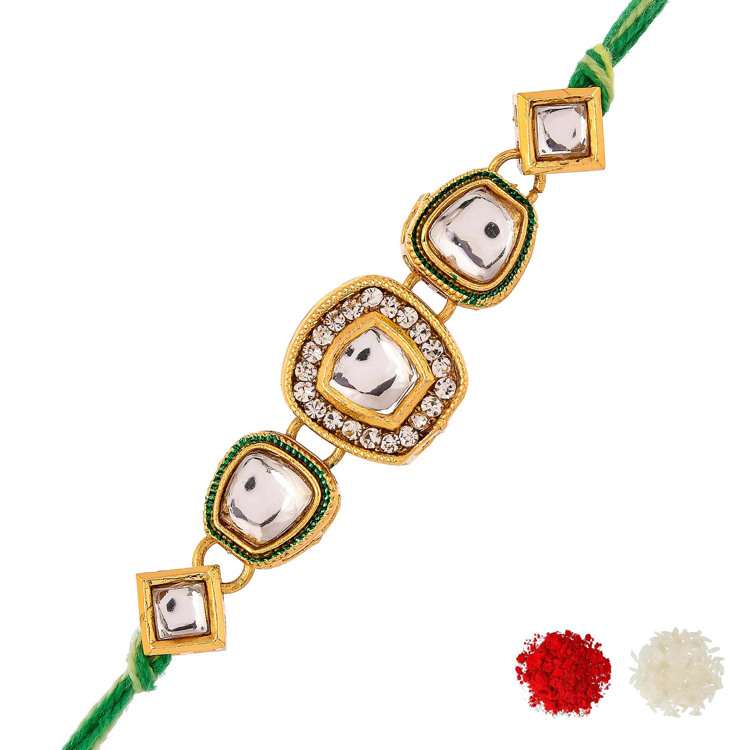 voylla Traditional Motif Faux Kundan Thread Rakhi For Brother|Pack Of 1|Rakhi Special|-picture-13