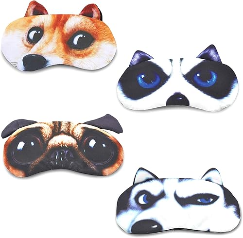 Tphon Máscara de dormir para adultos, niños y niñas, divertida, con vendas de ojos, suaves y bonitas, máscara para dormir con correa ajustable para