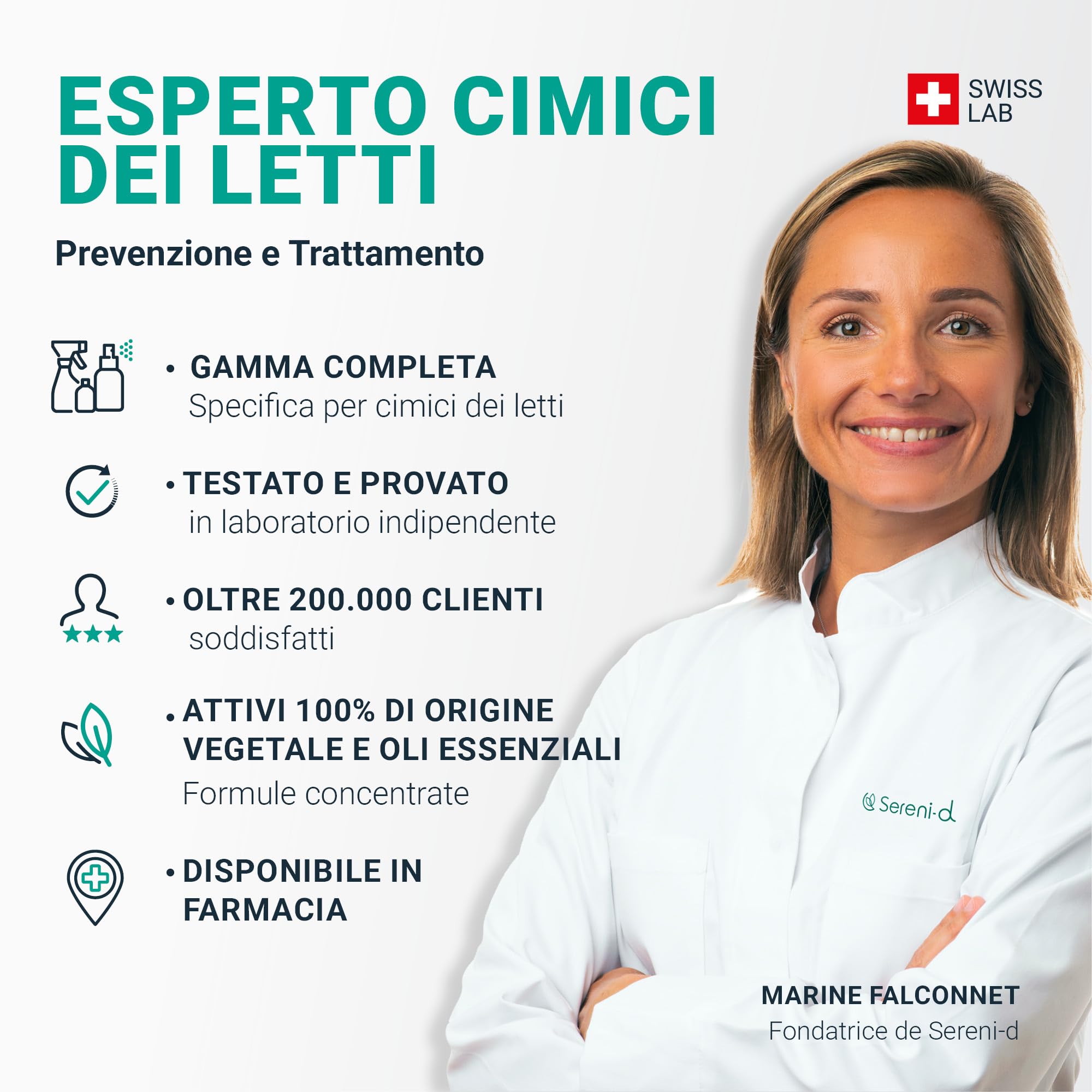 TERRA DI DIATOMEE CIMICI DA LETTO – AEROSOL ANTI CIMICI DA LETTO – EFFICACIA FULMINANTE – Ingredienti 100% naturali - Azione IMMEDIATA ed EFFICACE - Swiss Lab