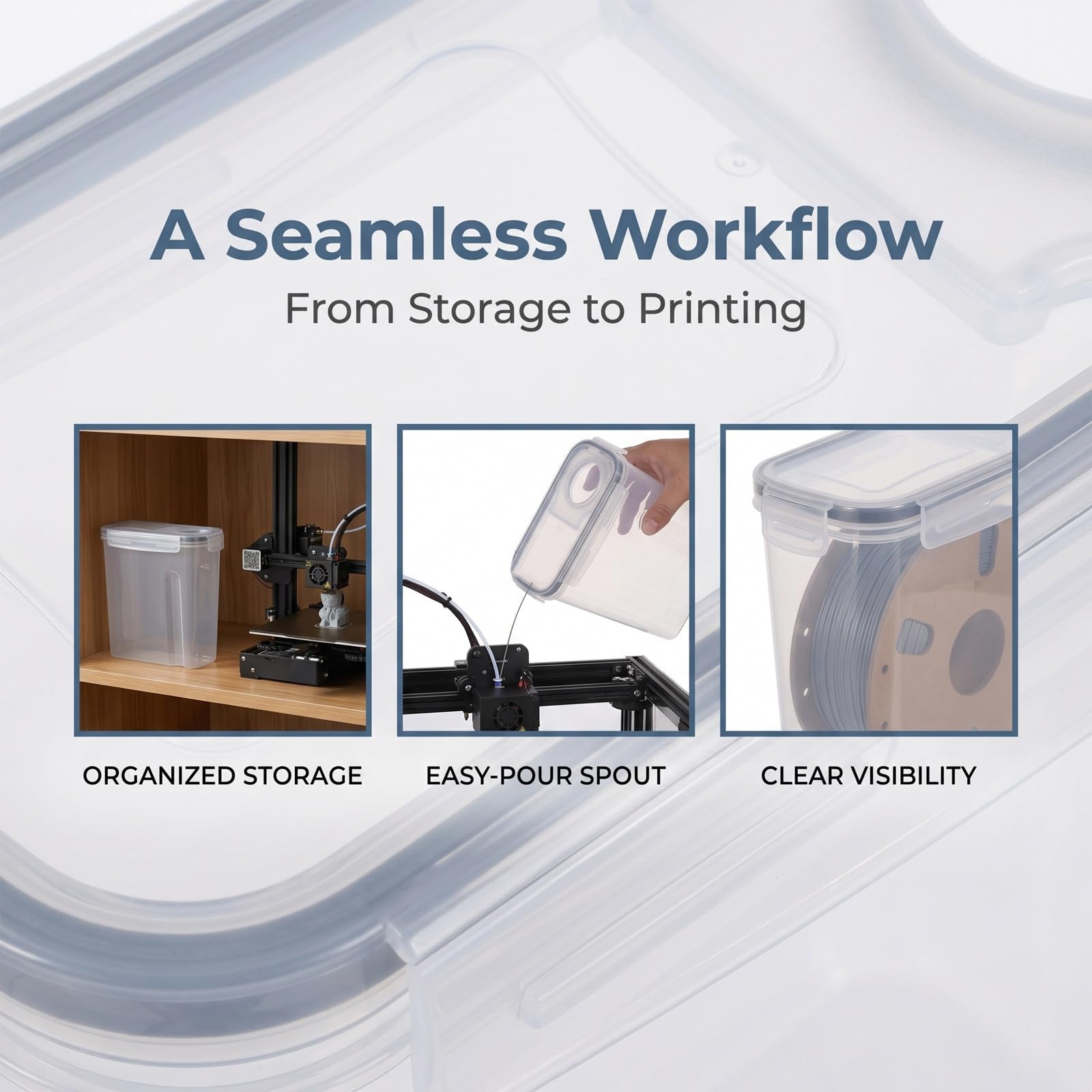 3 Piezas Caja Seca para Filamento de Impresora 3d 4l