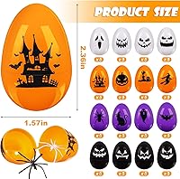 Vista 2 de 80 huevos de Halloween, cráneo, huevos de plástico, búsqueda del tesoro para dulce o truco, caja de dulces, mini calabazas, arañas fantasmas