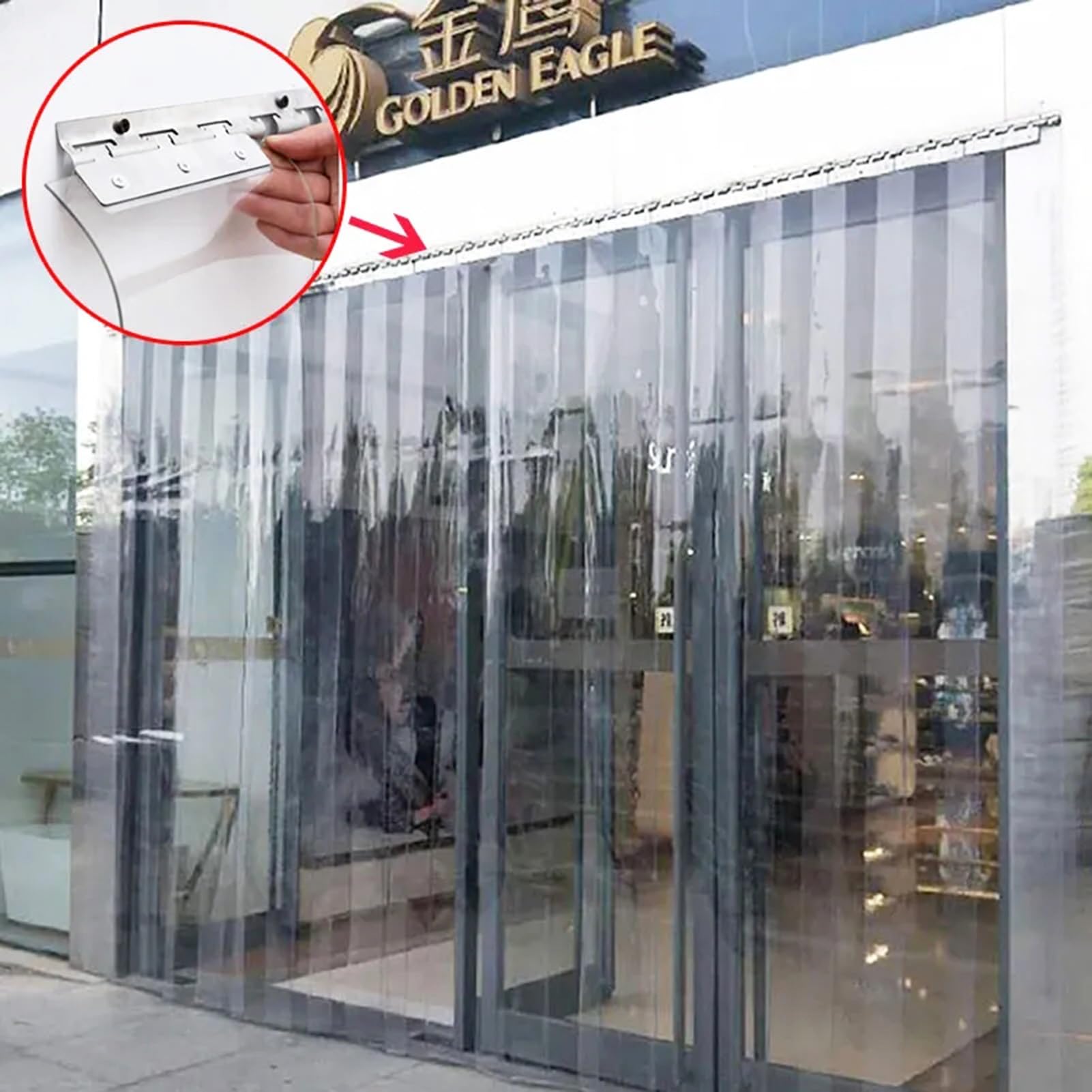 Porte à lanières en Vinyle PVC Transparent imperméable pour Magasin, Usine ou Garage - Installation Facile, résistante aux intempéries, économe en énergie, Usage Commercial