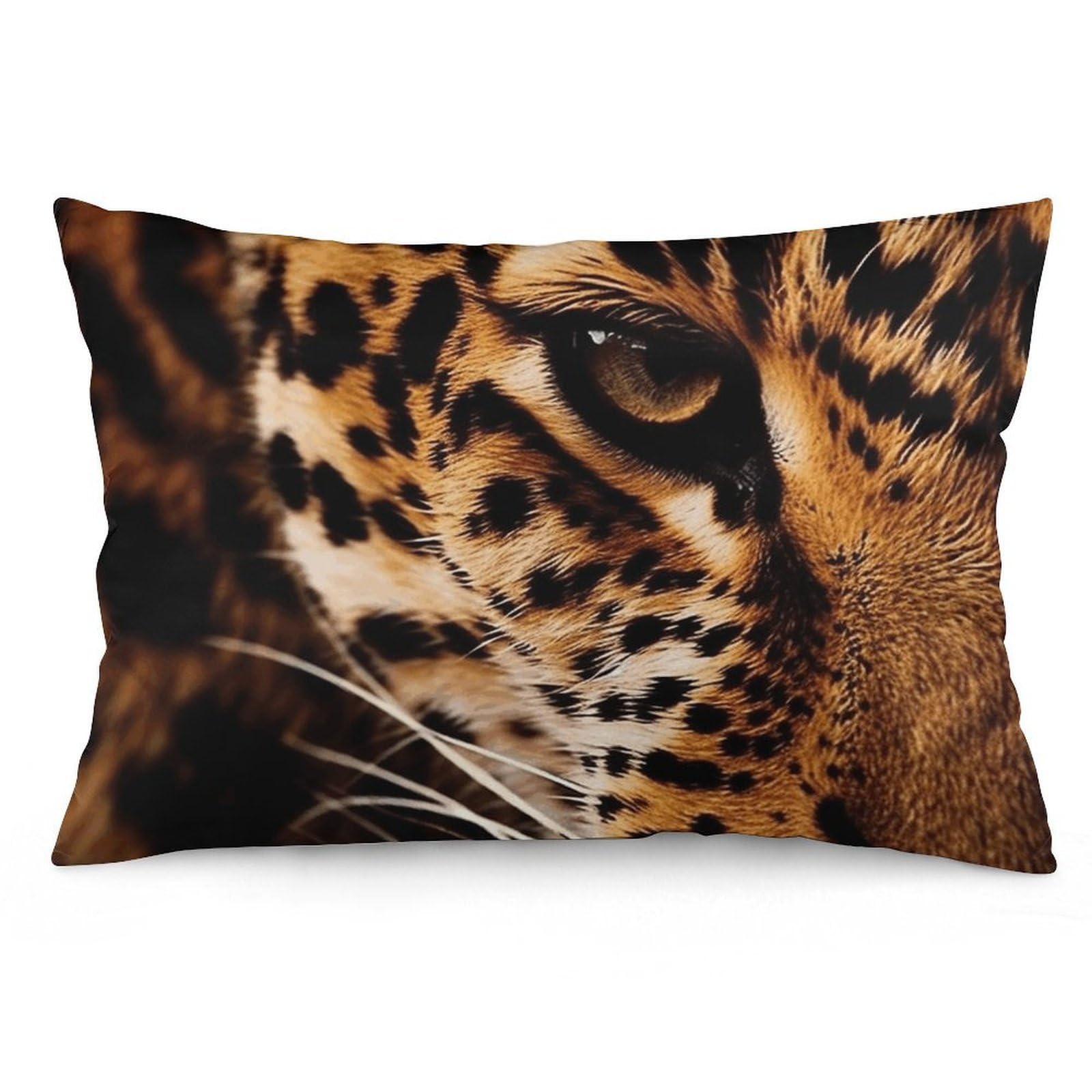 2 Pack Pillow Cases for Hair and Skin, Soft Breathable Pillow Case Covers with Hidden Zipper, Close-Up of Leopard Pillowcase 20"x30" Pillow Covers for Sleeping Gift