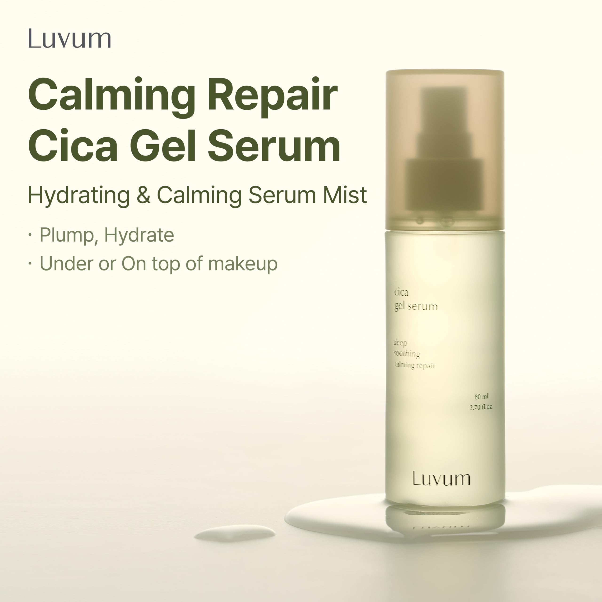 Amazon.com: Luvum Calming Repair Cica Gel Serum, Centella Mist