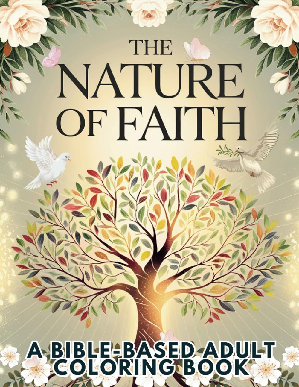 The Nature of Faith: An Adult Coloring Book for Bible-based Relaxation, Meditation and Encouragement: 50 Coloring Pages of Animal, Floral and Nature Designs with Inspiring Biblical Affirmations