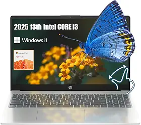HP Laptop com tela sensível ao toque de 15,6 polegadas AI 2025-6Core Intel i3-1315U Beat i5-1230U - Wi-Fi 6 - Windows 11 - Office 365 One Year - Laptop Computadora - Work Business College (8 GB RAM |