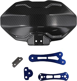 Protector trasero impreso de fibra de carbono para motocicletas hecho de aleación de aluminio resistente (azul)
