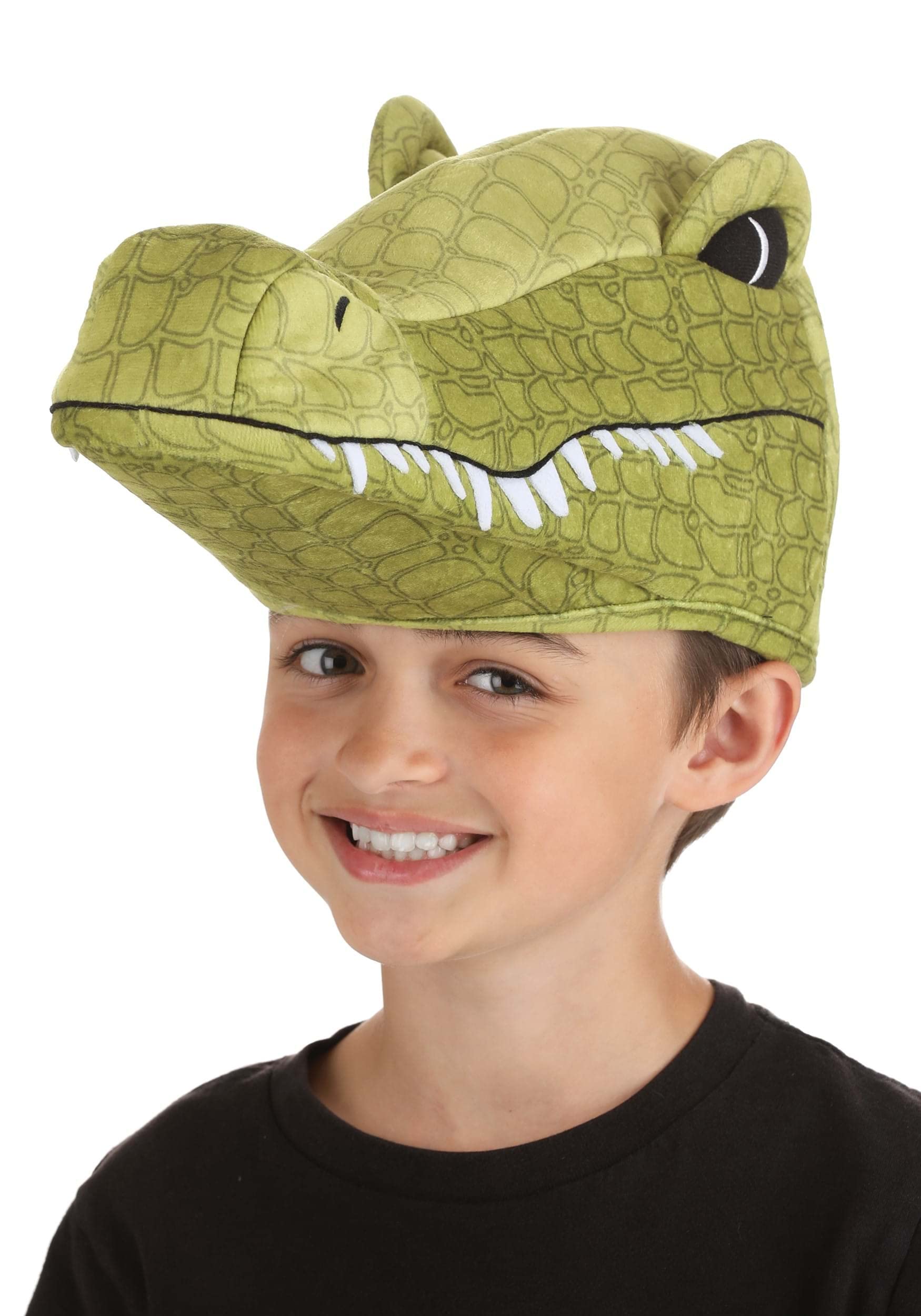 Cappello in peluche a coccodrillo per adulti e bambini, colore: verde