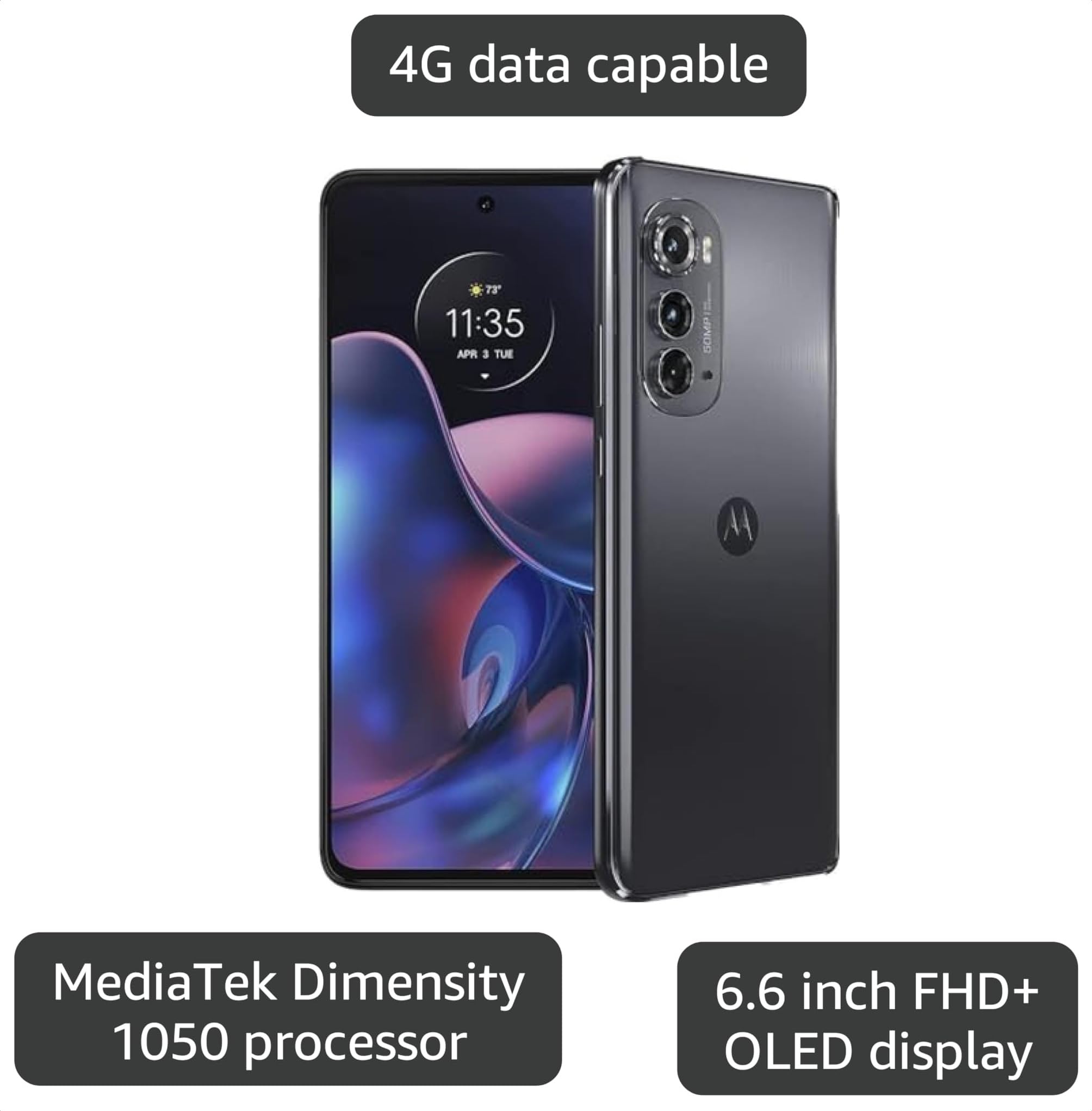 Amazon.com: Motorola Moto Edge 2022, 128GB + 6GB RAM, Mineral Gray