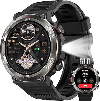Reloj Inteligente Hombre Militar,Smartwatch Hombre 1.45