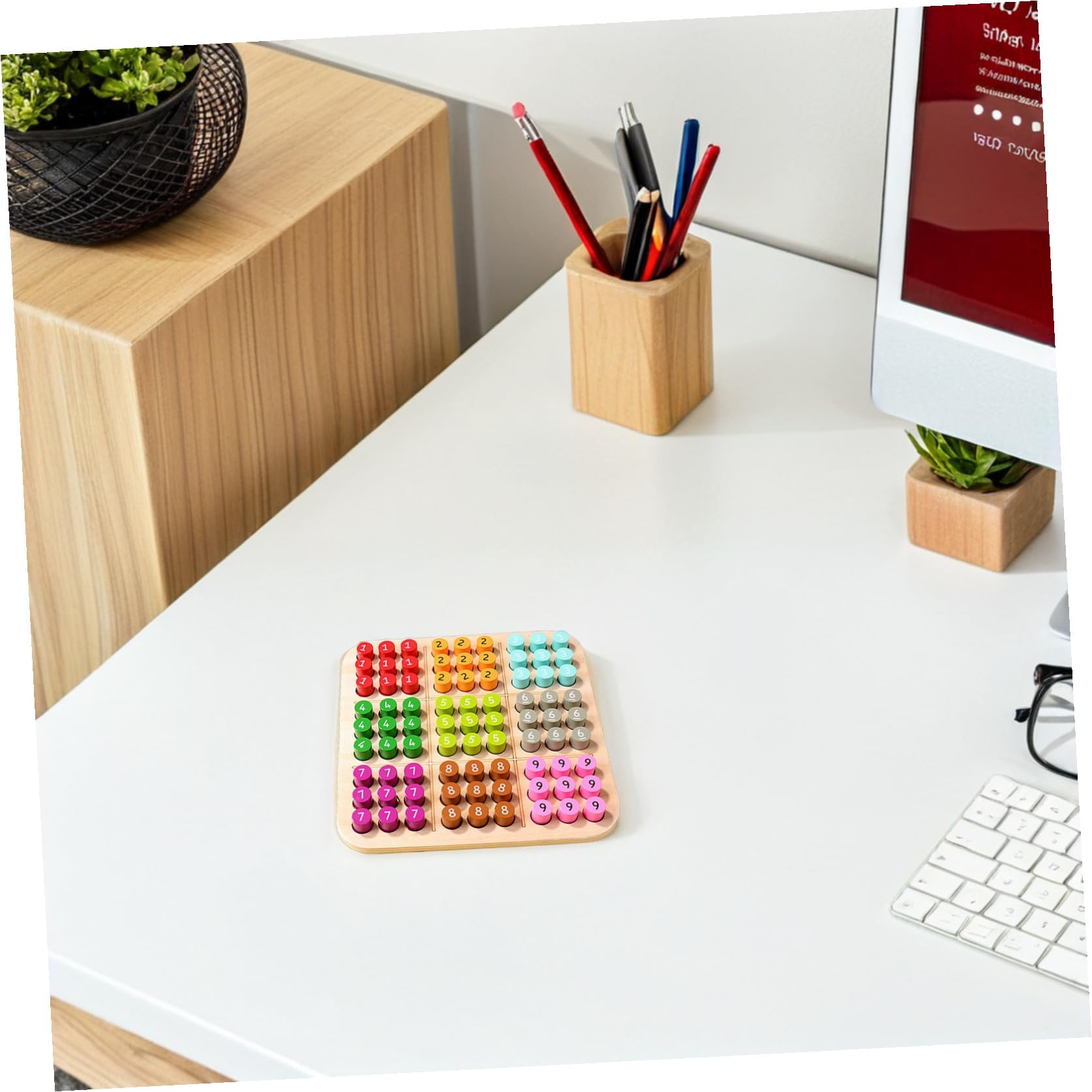 Juego de Mesa de Sudoku de Madera Decoracion Colegio para Niños