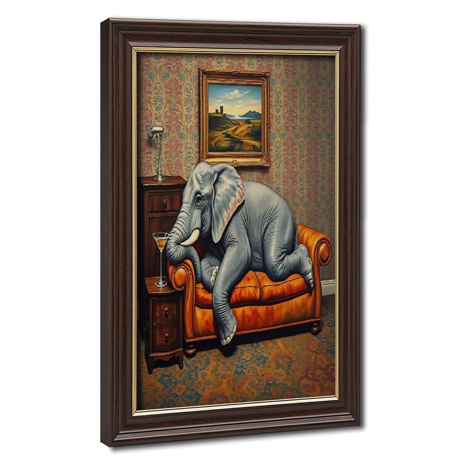 Bareronor Elephant Poster Canvas Poster Bedroom Decor Landscape Office Room Decor Gift 24" L X 36" W