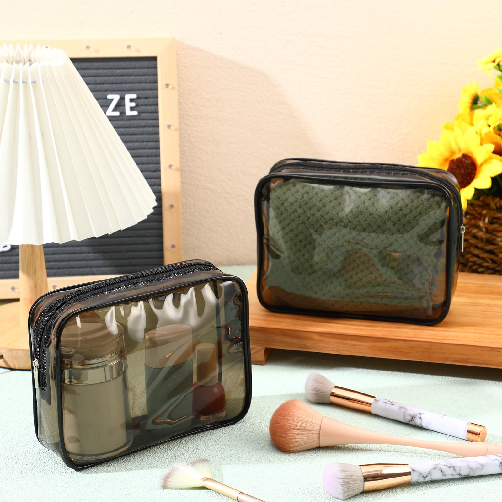 60 bolsas de aseo transparentes aprobadas por la TSA, bolsa de aseo de tamaño de cuarto de galón, bolsa de maquillaje de viaje, bolsa de cosméticos, bolsa de transporte compatible con aerolíneas