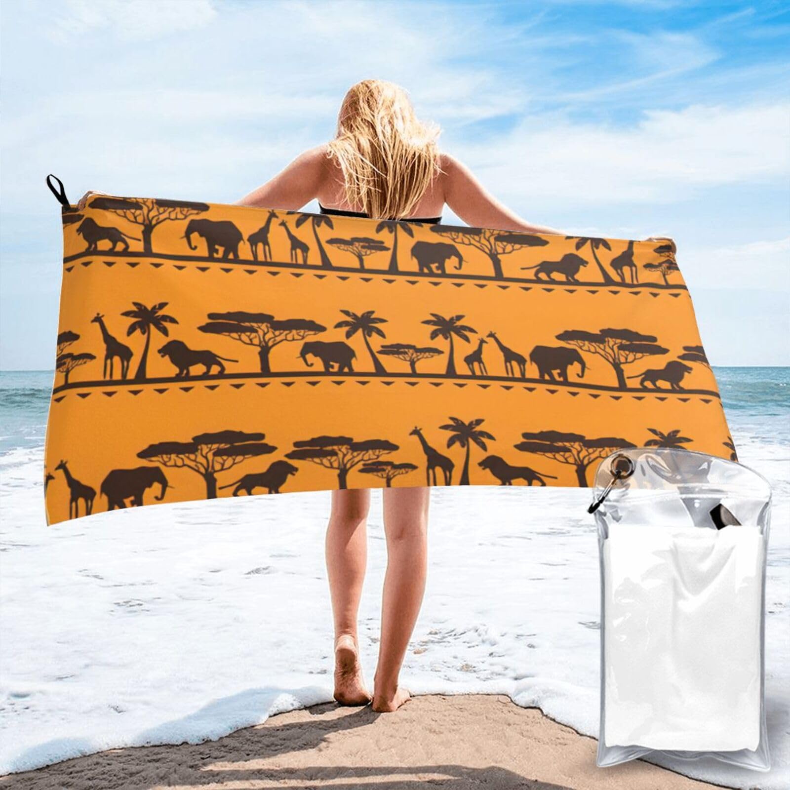 Serviette de voyage en microfibre légère avec mousqueton pour la randonnée