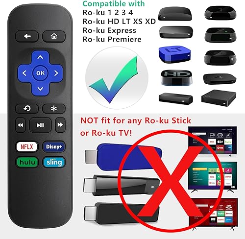 Miniatura 2 de (2 unidades) Control remoto de repuesto para Roku Express, para Roku Premiere, para Roku Box, para Roku Player, para Roku 1 2 3 4 -NO para Stick o TV