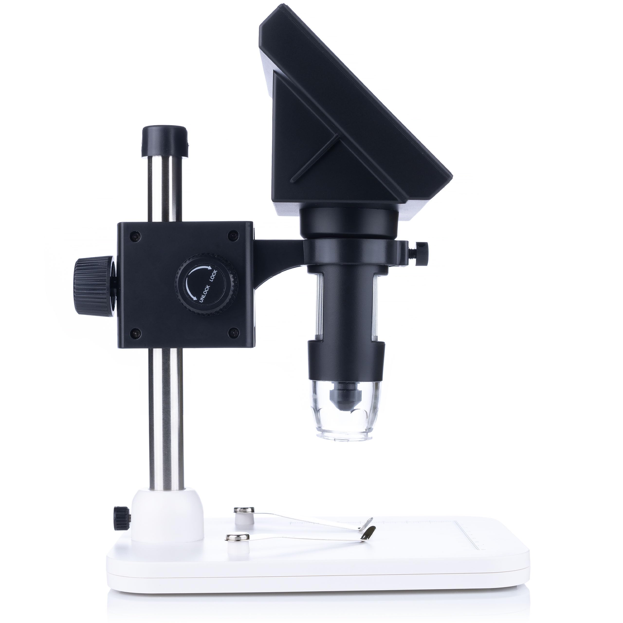 Rosfix Microscopio Digital DM3-Z01B049 - Pantalla LCD 4.3" 50X-1000X 1080P 8 LED USB MicroSD | Para Electrónica, Joyería, Biología | Microscopio Portátil Profesional