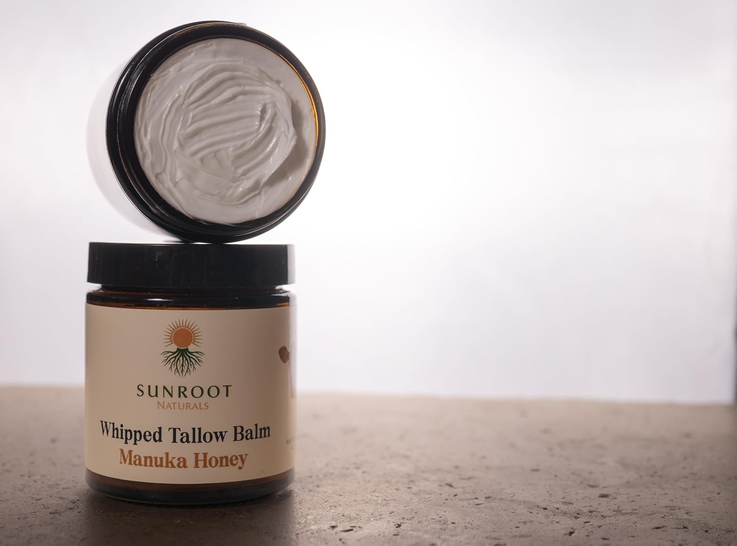 Unscented Whipped Tallow Balm with Manuka Honey – Natural Face & Body Moisturizer (4 oz)