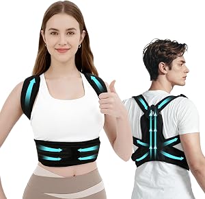 Posture Corrector Back Brace for Women and Men, Shoulder Straightener, Adjustable Back Support Brace, Back Pain Relief – Slouching, Scoliosis, Hunchback, Hump, Thoracic, Spine Alignment – with Adjustable Shoulder Straps, Posture Support. Posture Corrector Back Brace - M (Underbust 28''-34'')
