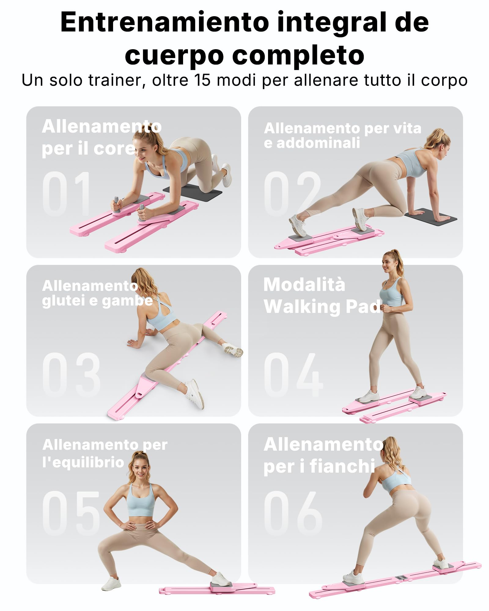 MERACH Pilates Reformer - Tabla Pilate Tabla Pilates Multifuncional con 120KG Plegable, Mini Pilate Reformer para Abdominales, Brazos Y Piernas, Tabla De Pilates En Casa Silenciar