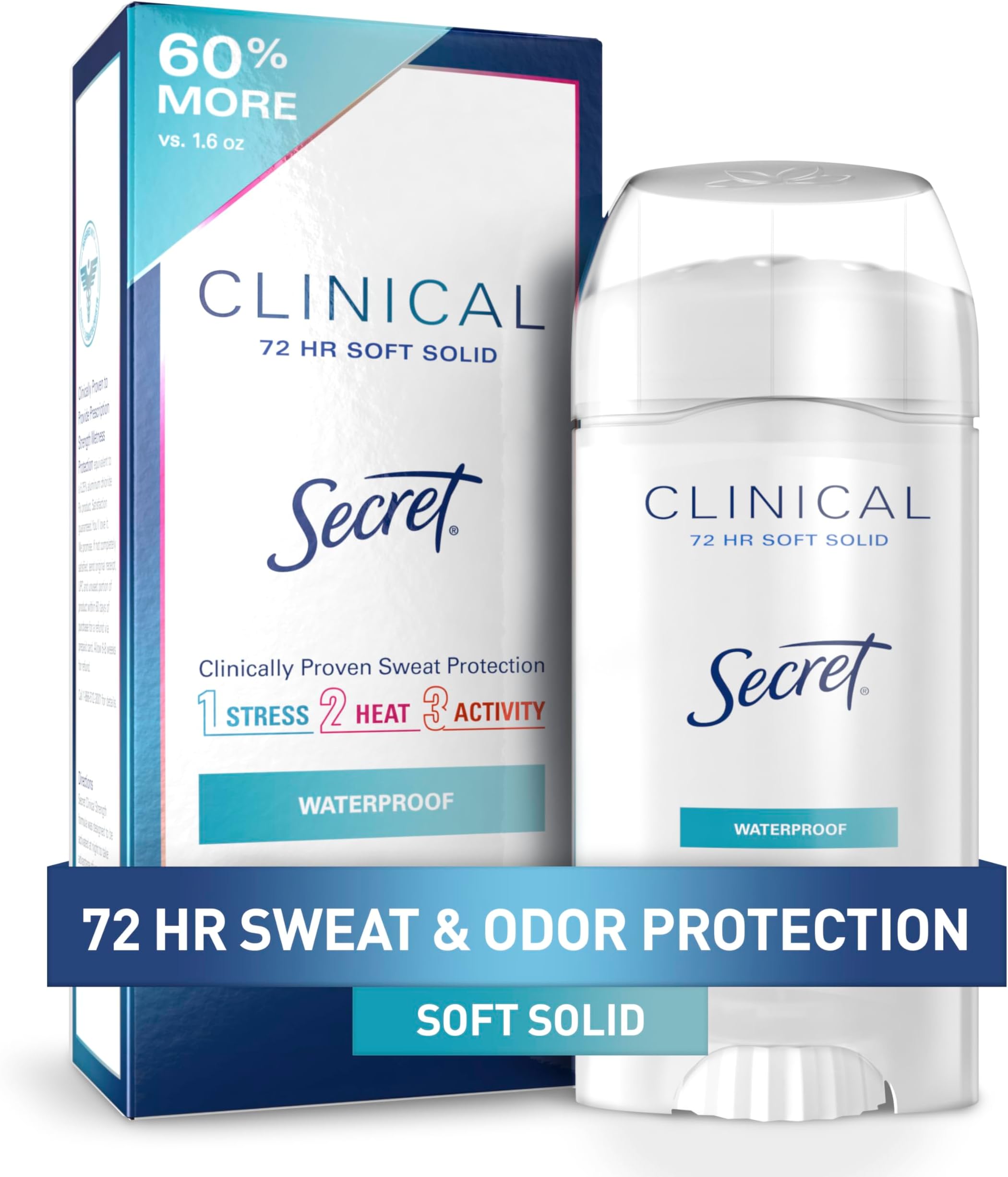 Secret Clinical Strength Waterproof All-Day Fresh Scent Advanced Solid Antiperspirant & Deodorant 2.6 Oz