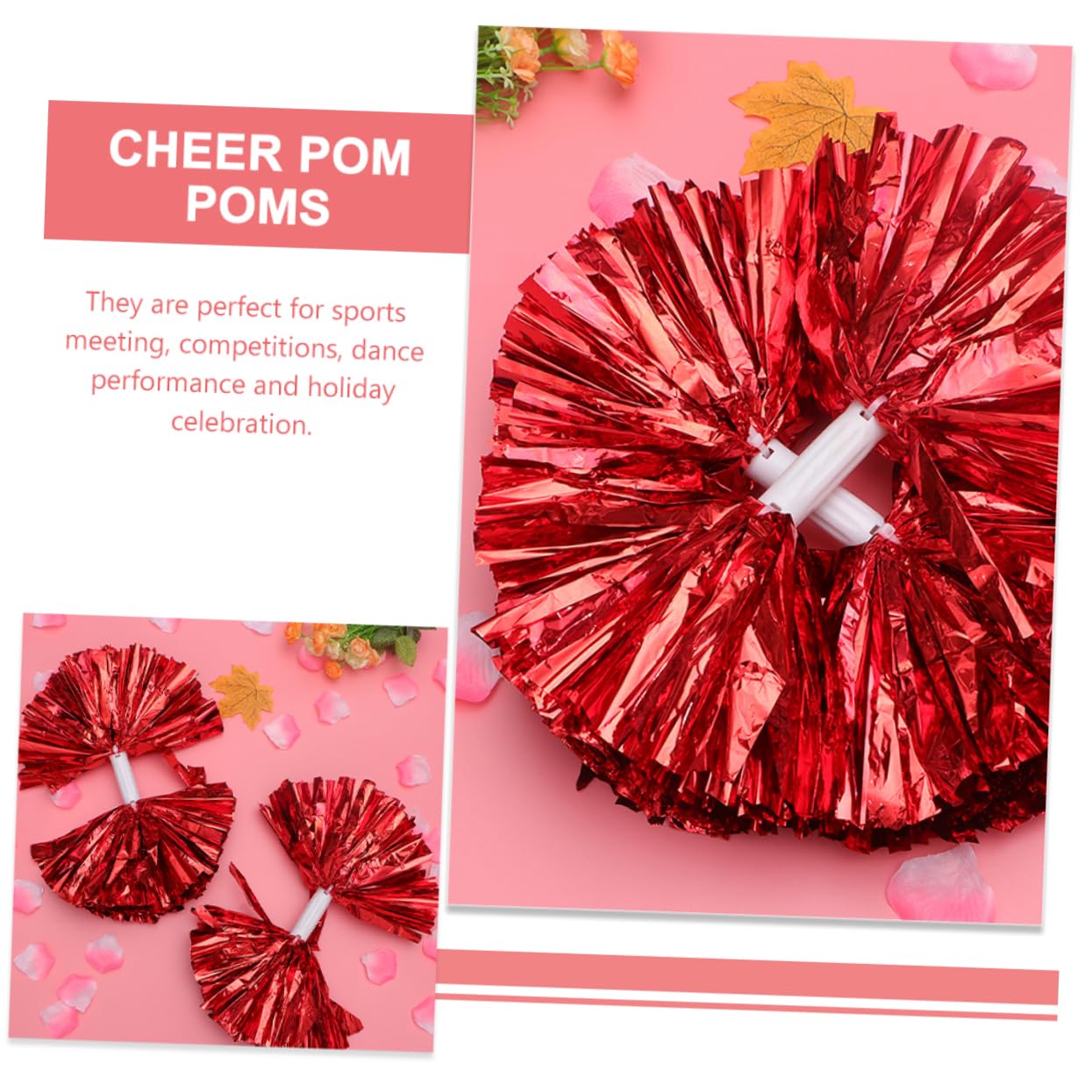 BESPORTBLE Delicate Cheering Pompoms 4pcs Reusable Cheerleading Props for Sports Dance