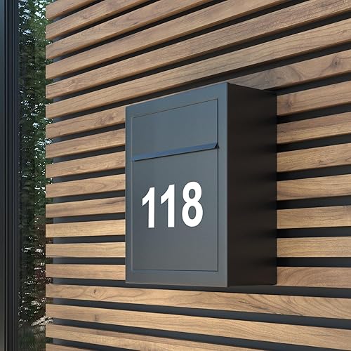 Miniatura 4 de Adhesivo reflectante de números para buzón, troquelado, estilo clásico, vinilo impermeable con números, 5 juegos (4 x 5 juegos) para letreros,