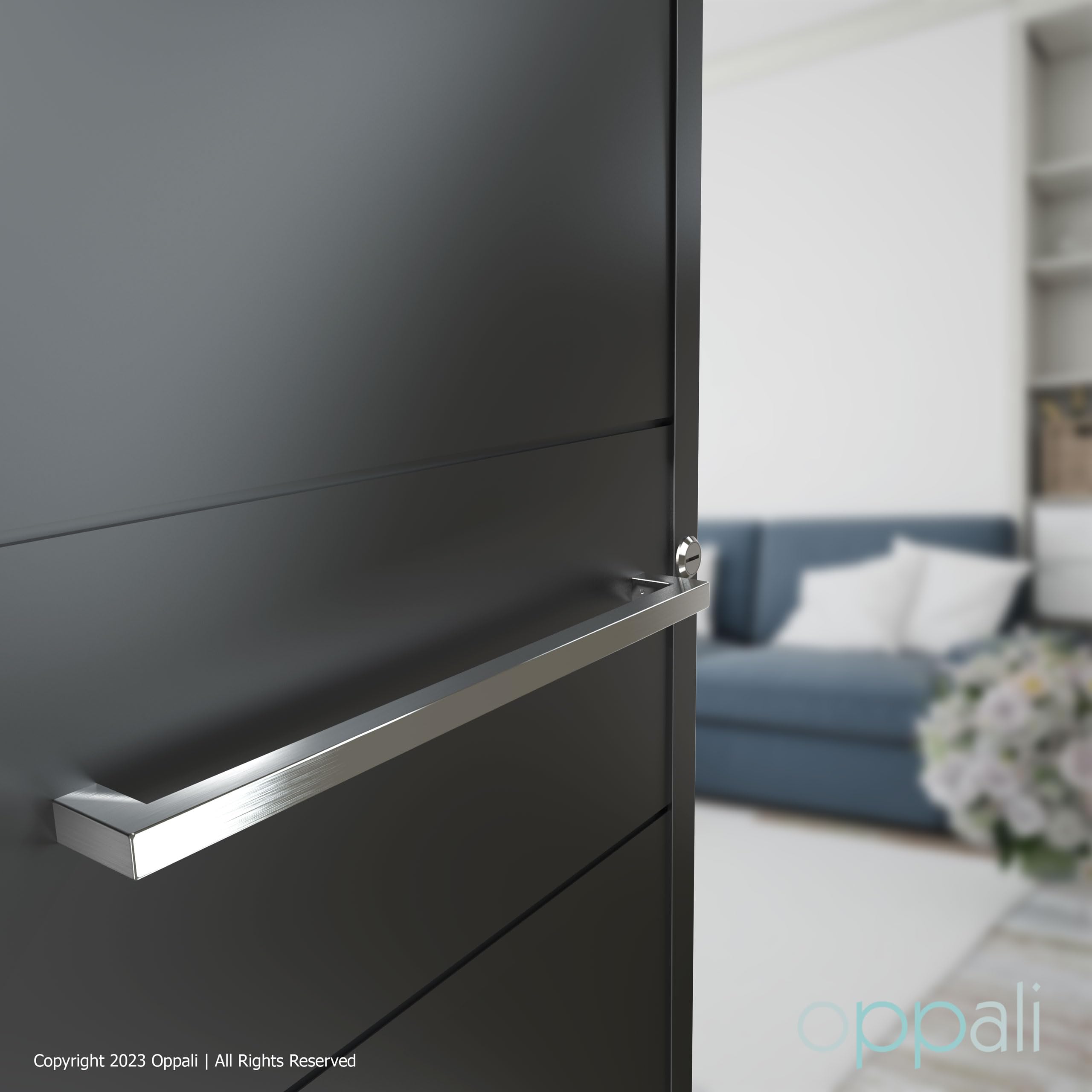 Cepillado Tirador de Acero Inoxidable Cuadrado Manija de la Puerta de Entrada Art.525 | Cuadrado T-Bar | 60cm Longitud Total