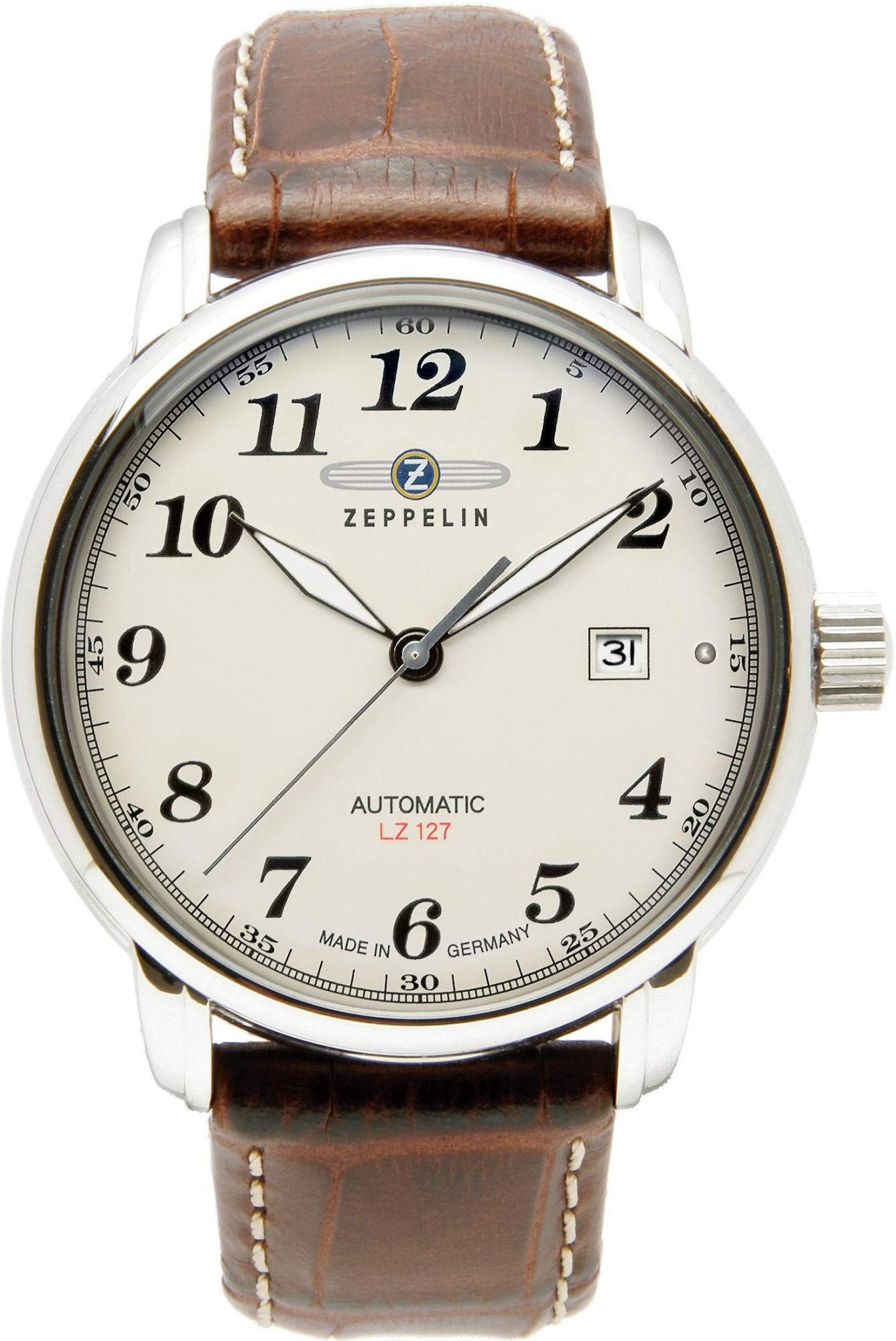 Zeppelin Count Herren Uhr analog Automatik mit Leder Armband 7656-5