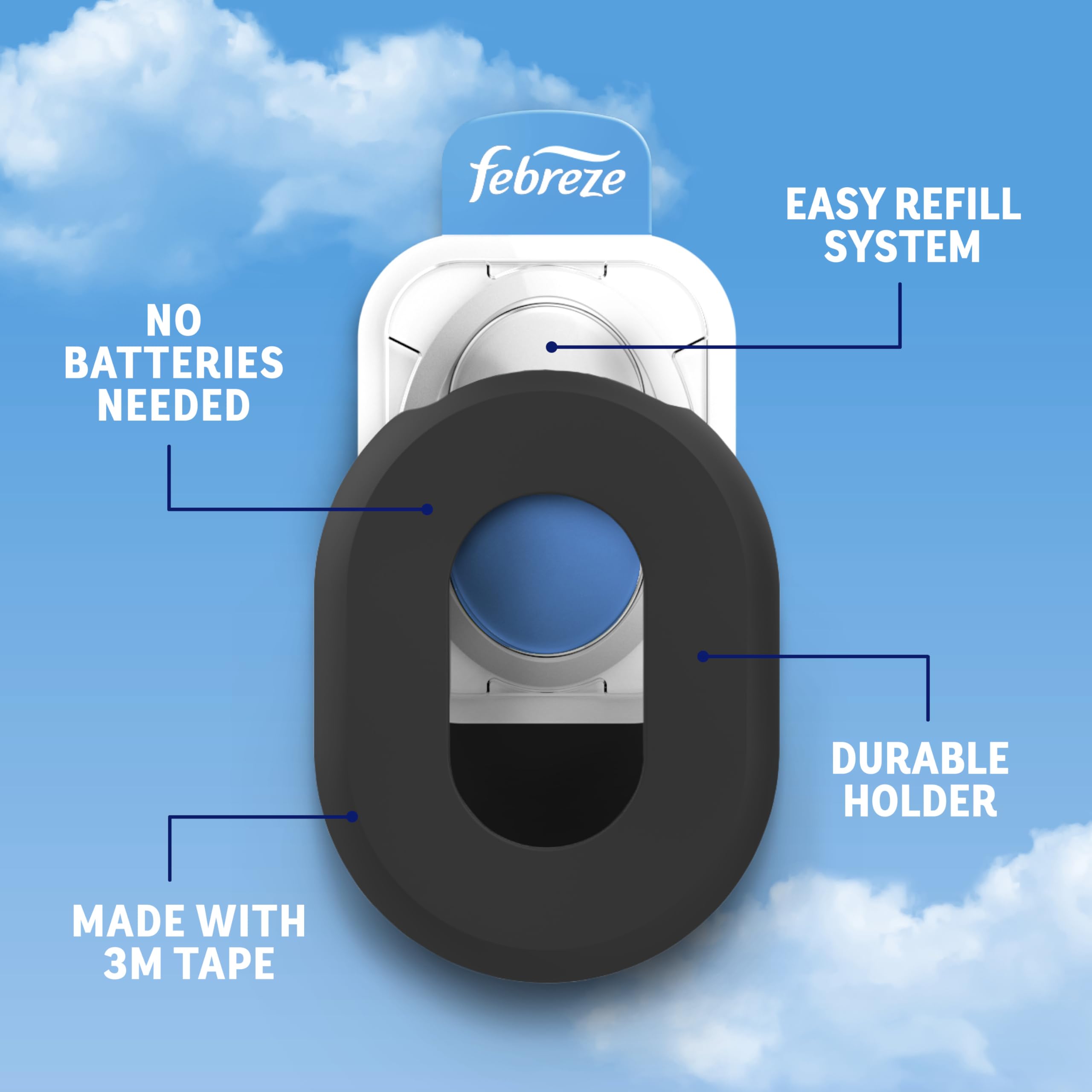 Stick-On Air Freshener, 2 Holders + 2 Refills N798