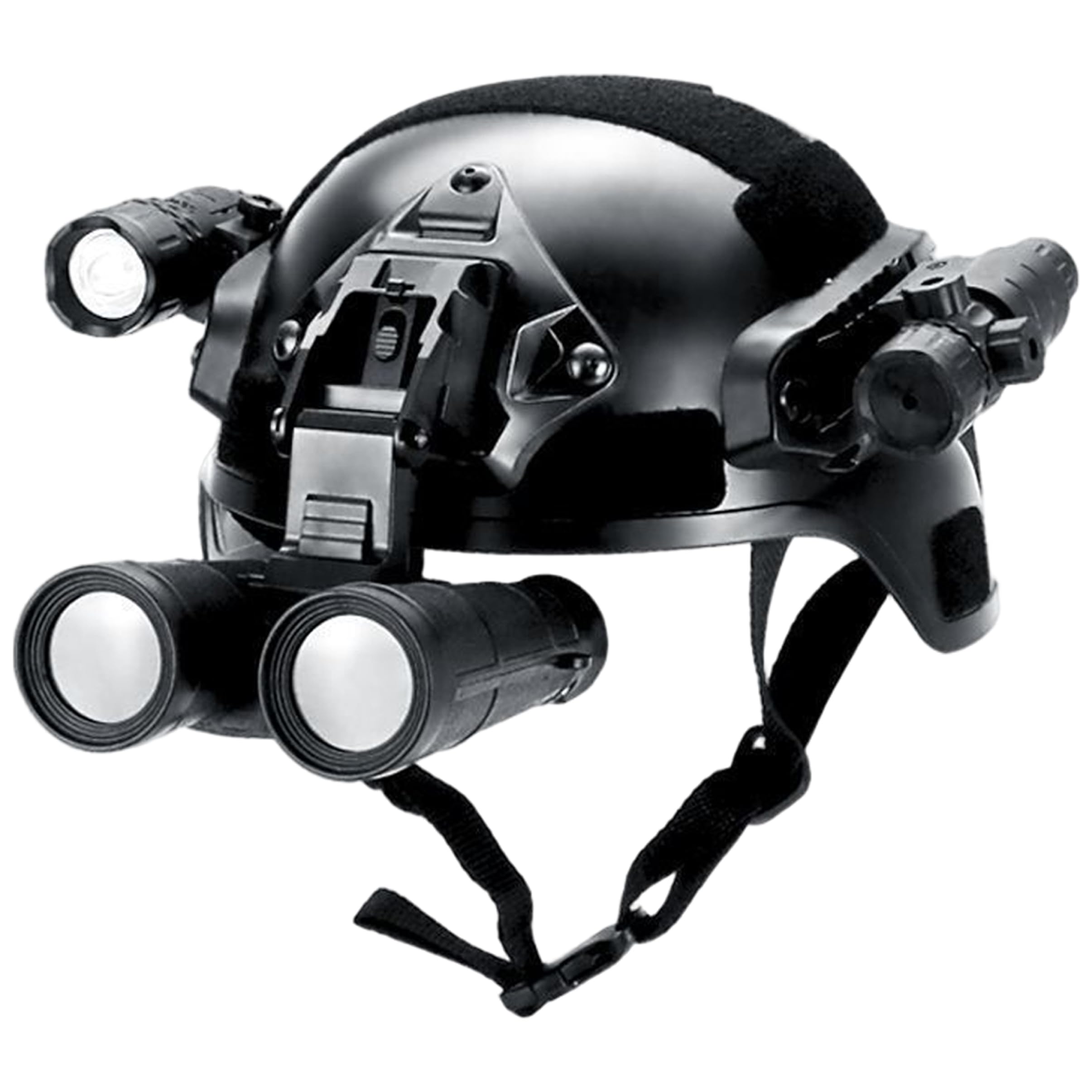 BeVistoso Ballistic Helmet Lightweight Kids with Telescope Flashlight for Airsoft Cosplay Army Costume, Black, Full Set with Modular Rails