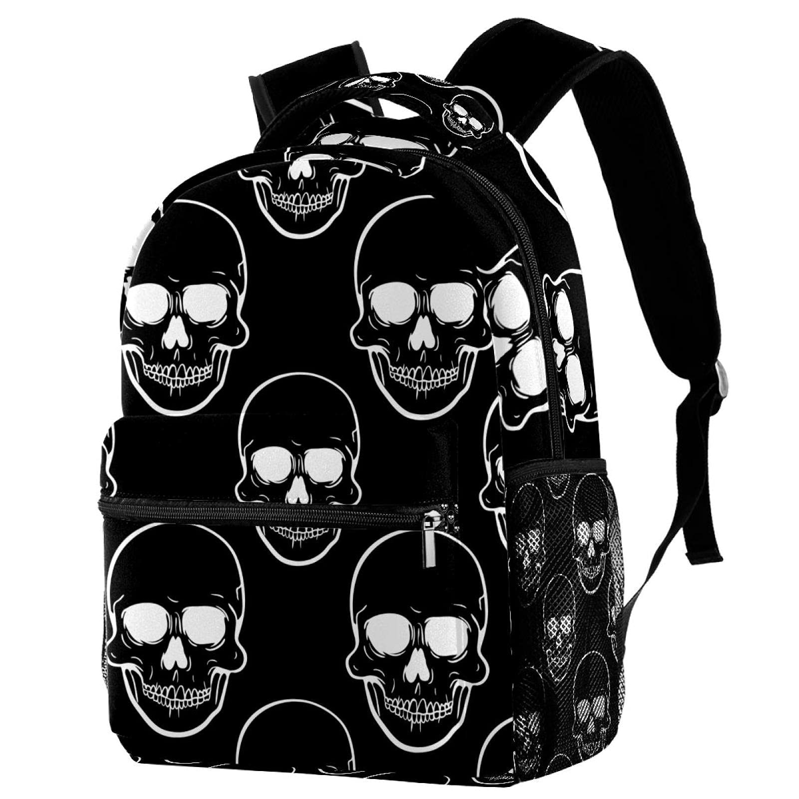 Mochila para portátil resistente con estampado de calavera para hombre y mujer 7