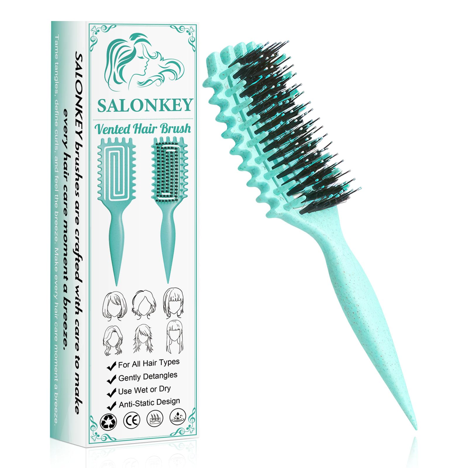 Lockenbürste Aus Weizenstroh - Ohne Ziepen Für Locken Und Langes Haar