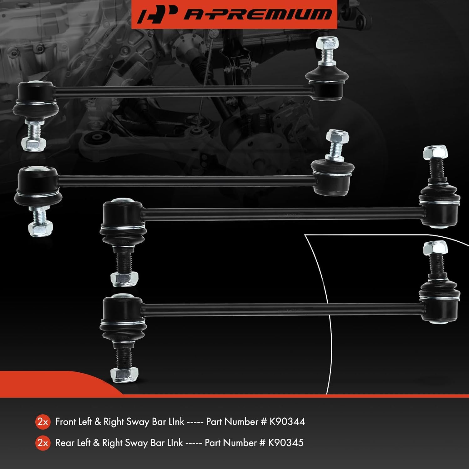 A-Premium 4Pcs Suspension Kit, Front and Rear Sway Bar Links Stabilizer Bar Links Kit, Compatible with Toyota & Lexus - 2001-2016 - Camry Highlander Avalon Venza & ES300 ES330 RX330 RX350 RX400h